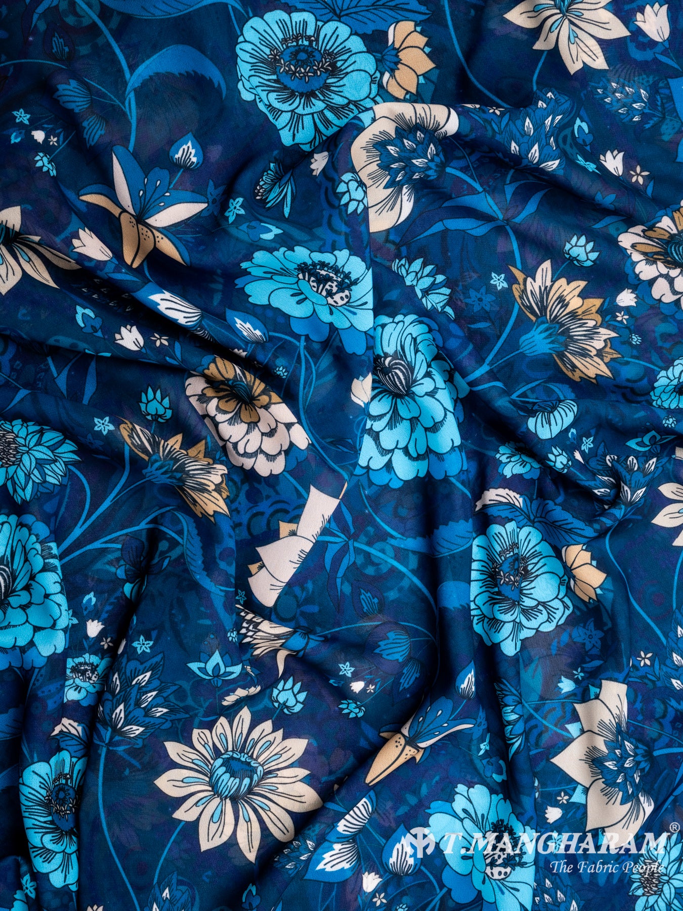 Blue Georgette Fabric - EA2330 view-4