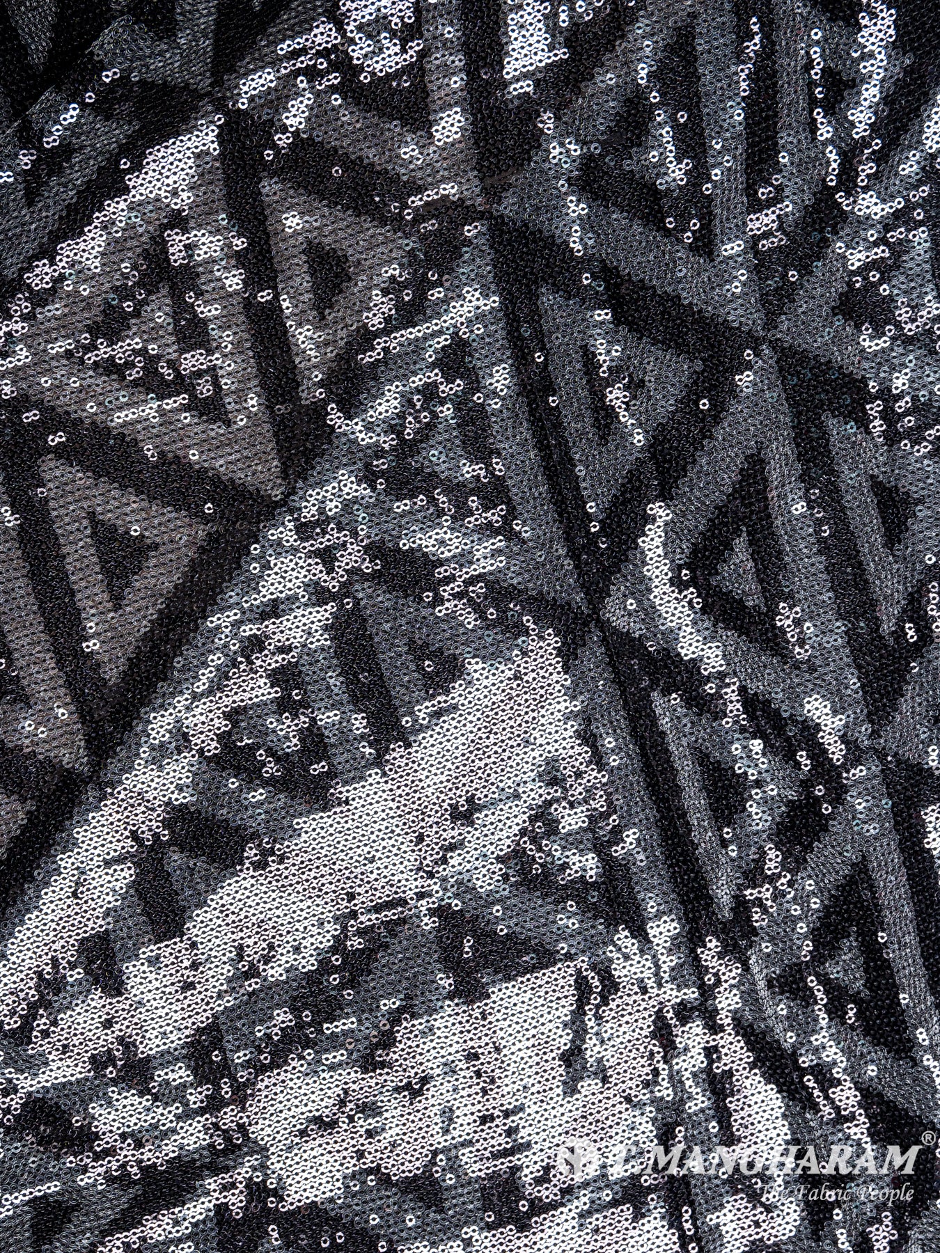 Black Fancy Net Fabric - EC5384 view-3