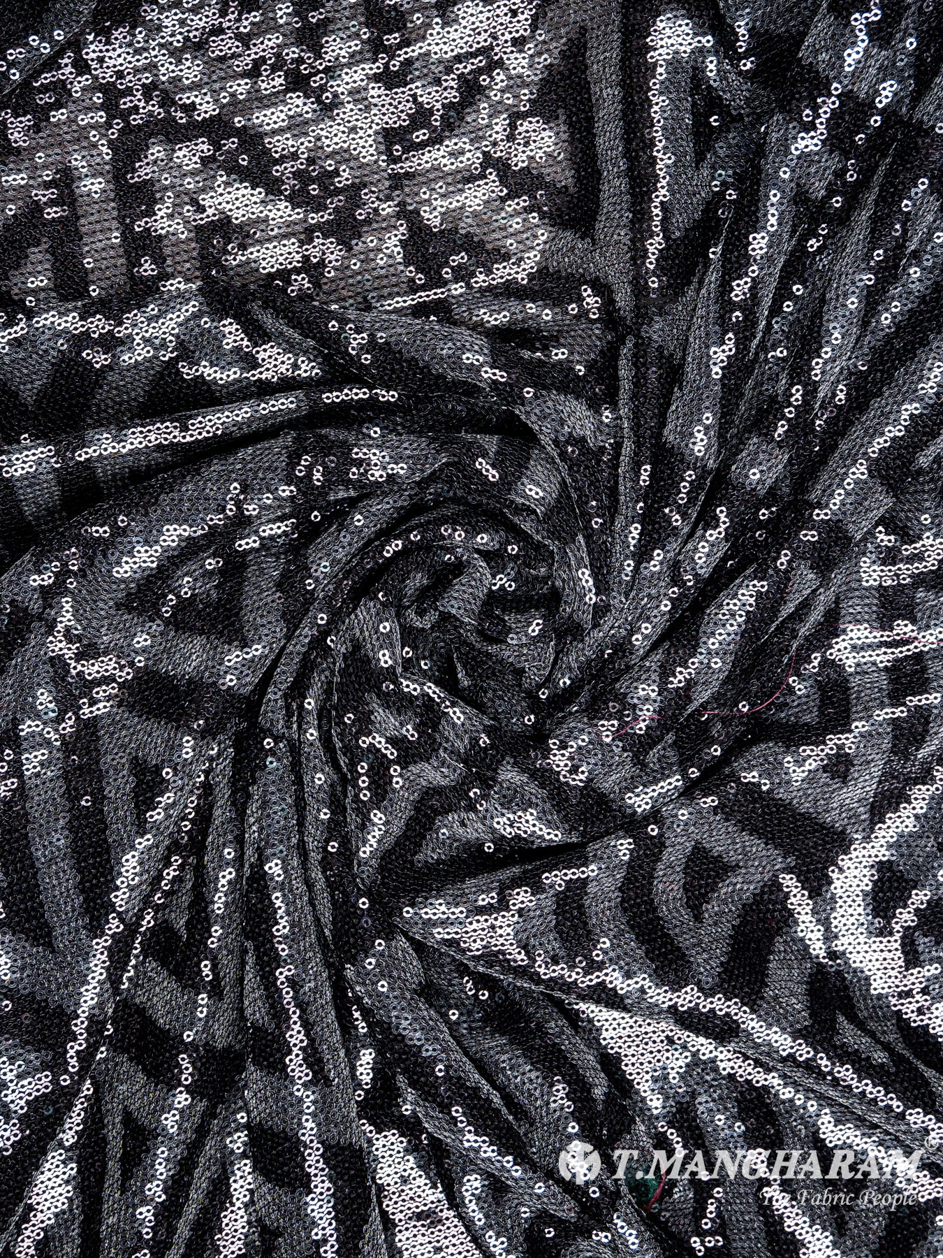Black Fancy Net Fabric - EC5384 view-1