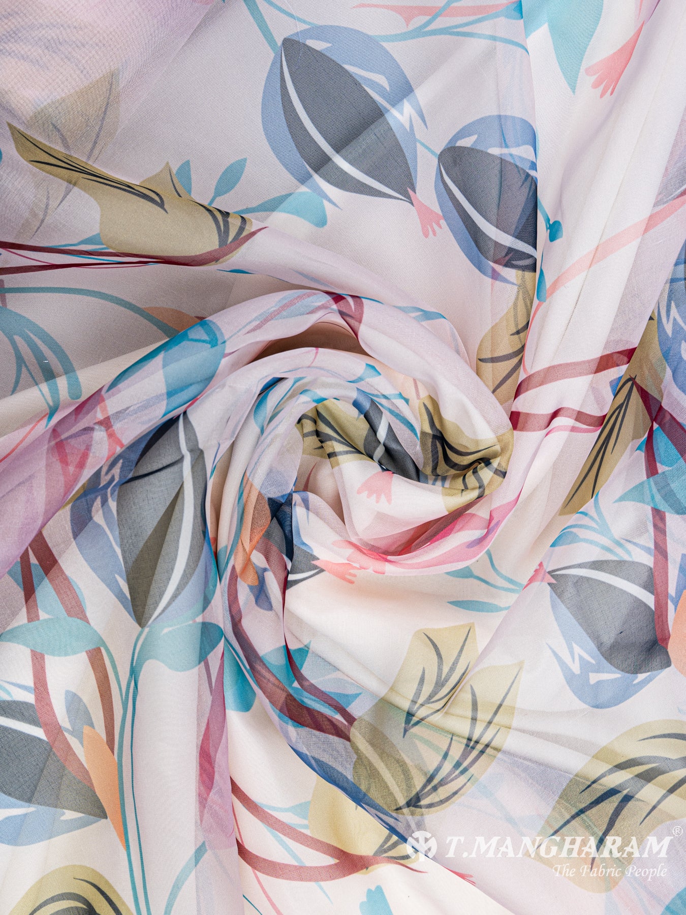White Georgette Fabric - EC5517 view-1