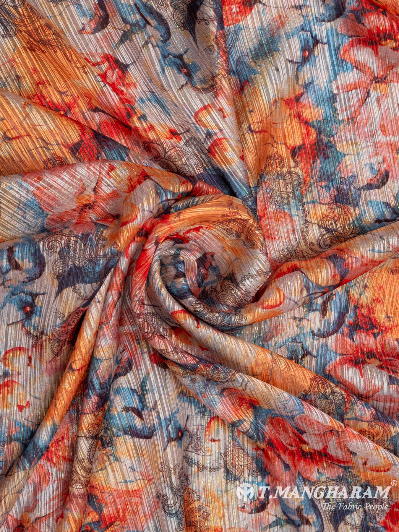Multicolor Lurex Chiffon Fabric - EC7211 view-1