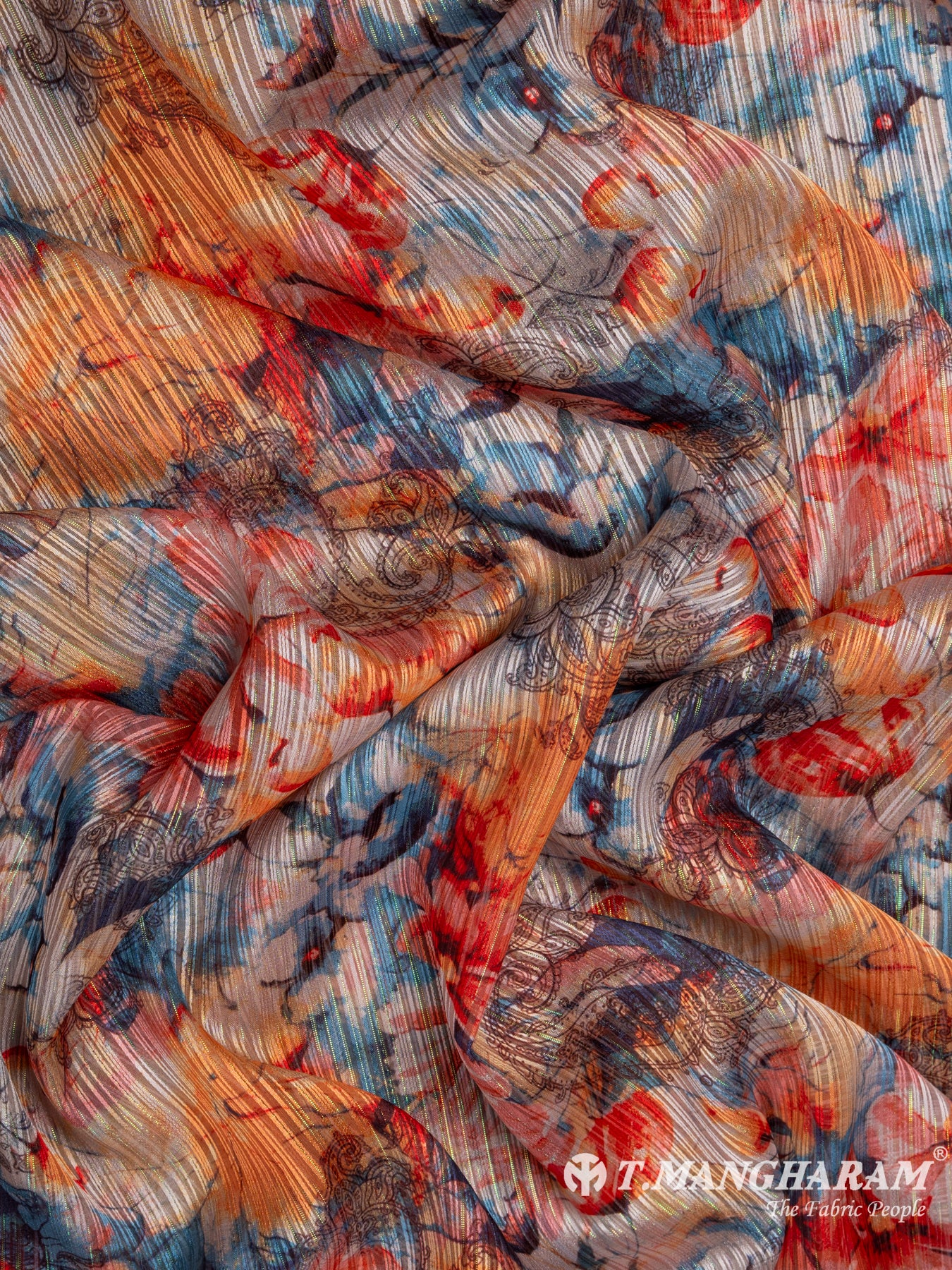 Multicolor Lurex Chiffon Fabric - EC7211 view-4