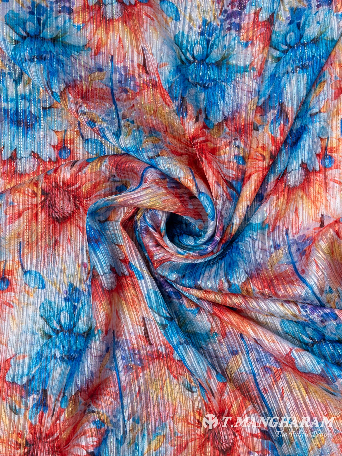 Multicolor Lurex Chiffon Fabric - EC7222 VIEW-1