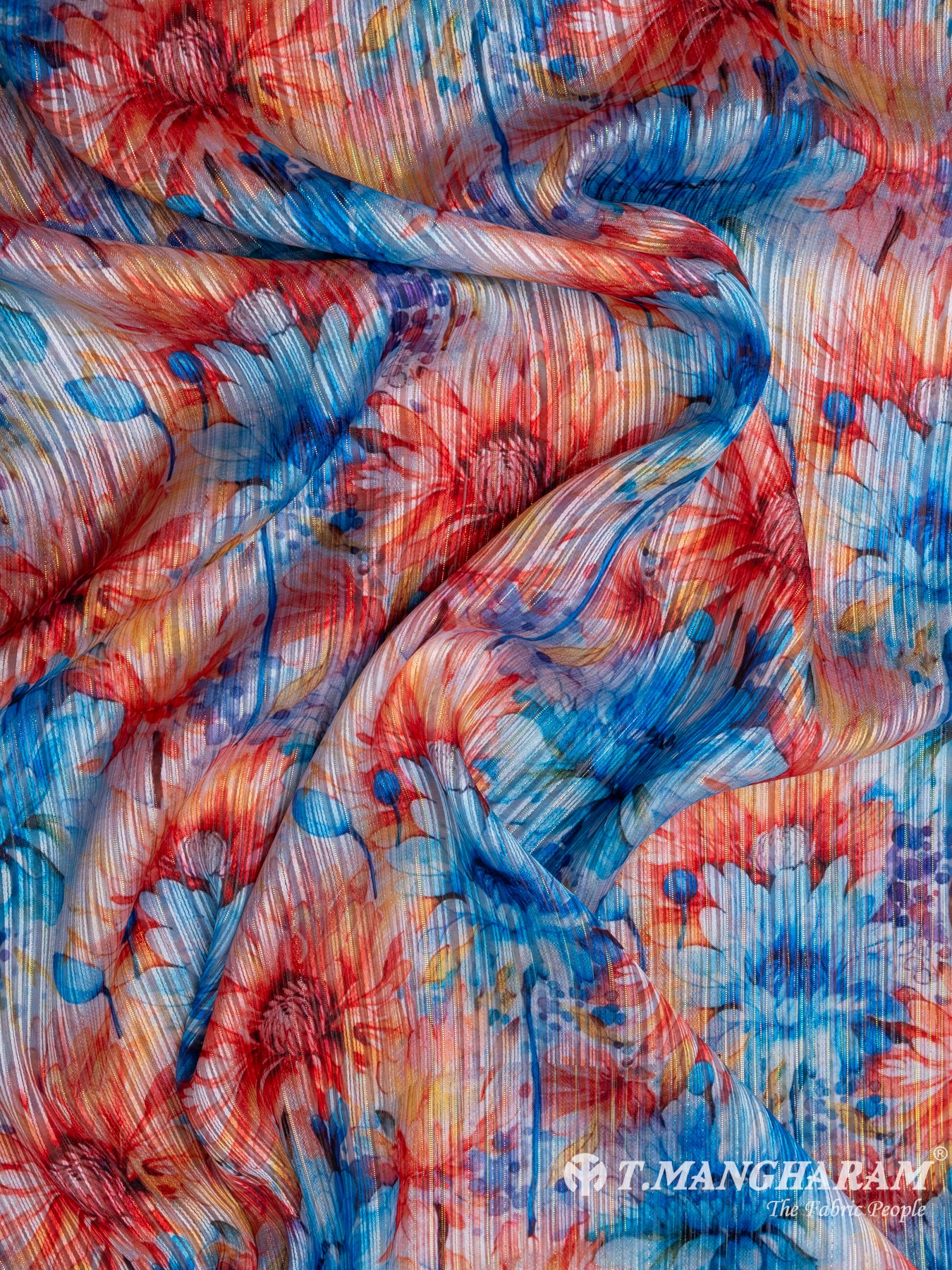 Multicolor Lurex Chiffon Fabric - EC7222 view-4