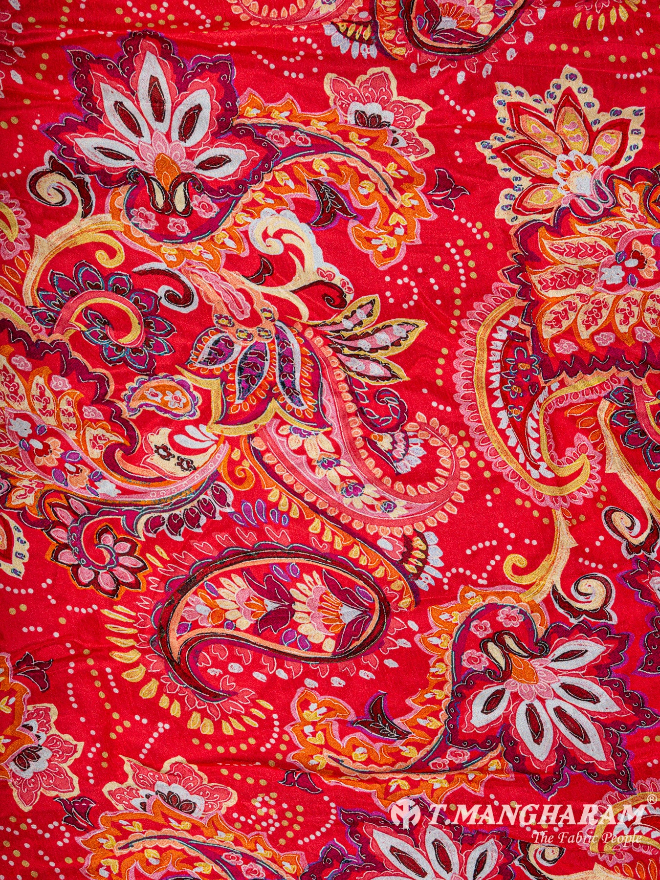 Red Chinnon Silk Fabric - EB4417 view-3