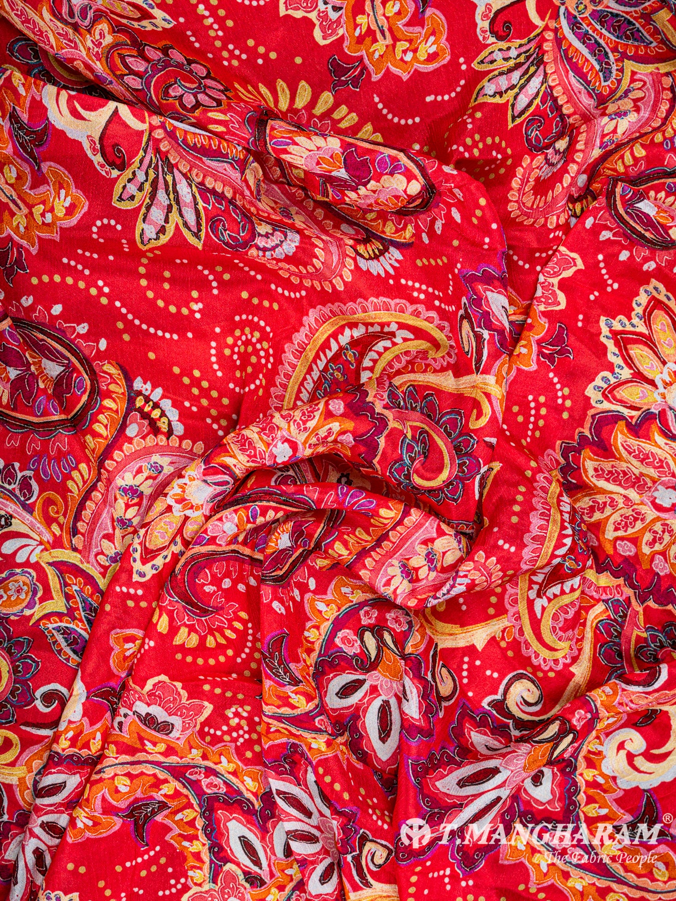 Red Chinnon Silk Fabric - EB4417 view-4