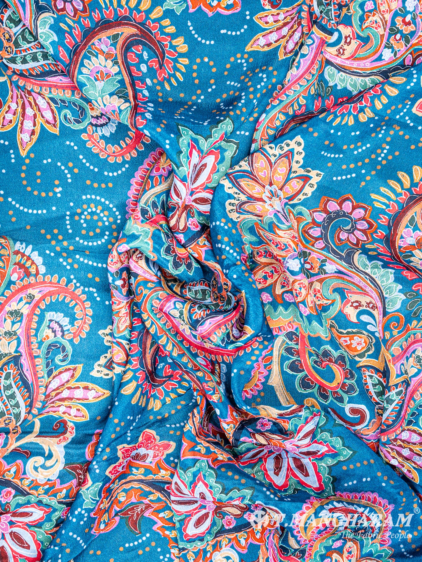 Blue Chinnon Silk Fabric - EB4416 view-4