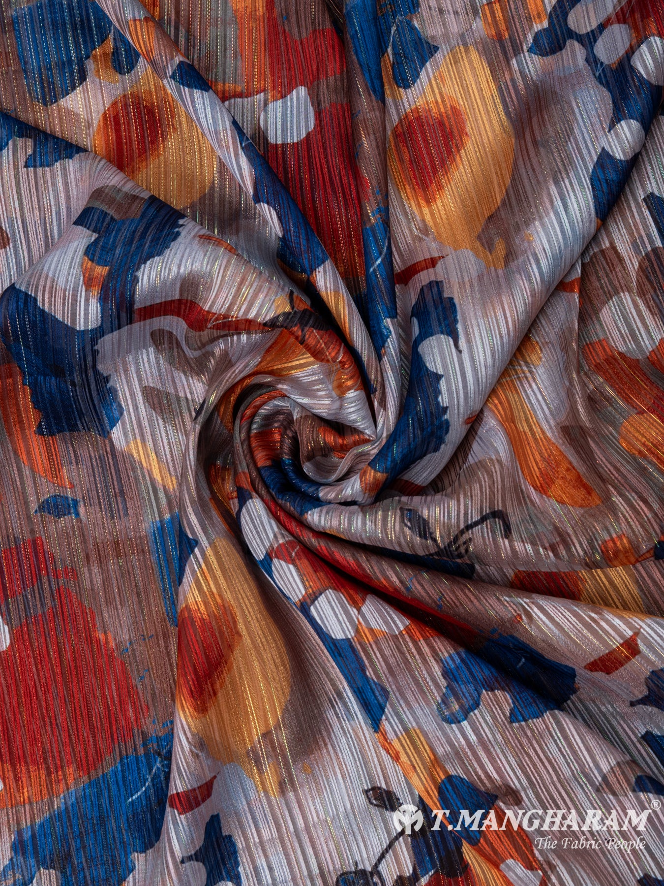 Multicolor Lurex Chiffon Fabric - EC7215 view-1