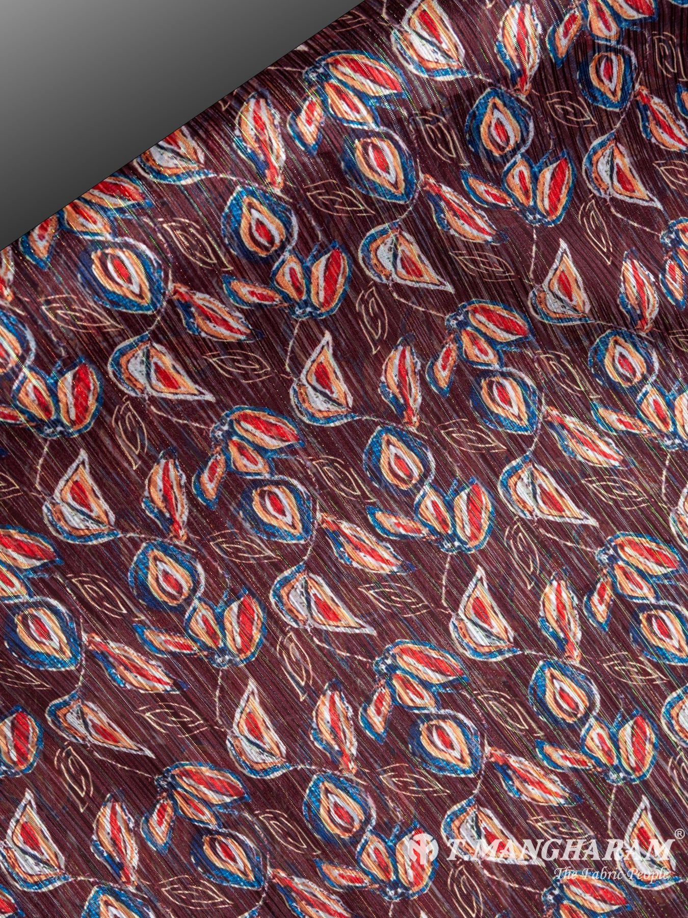 Brown Lurex Chiffon Fabric - EC7212 view-2