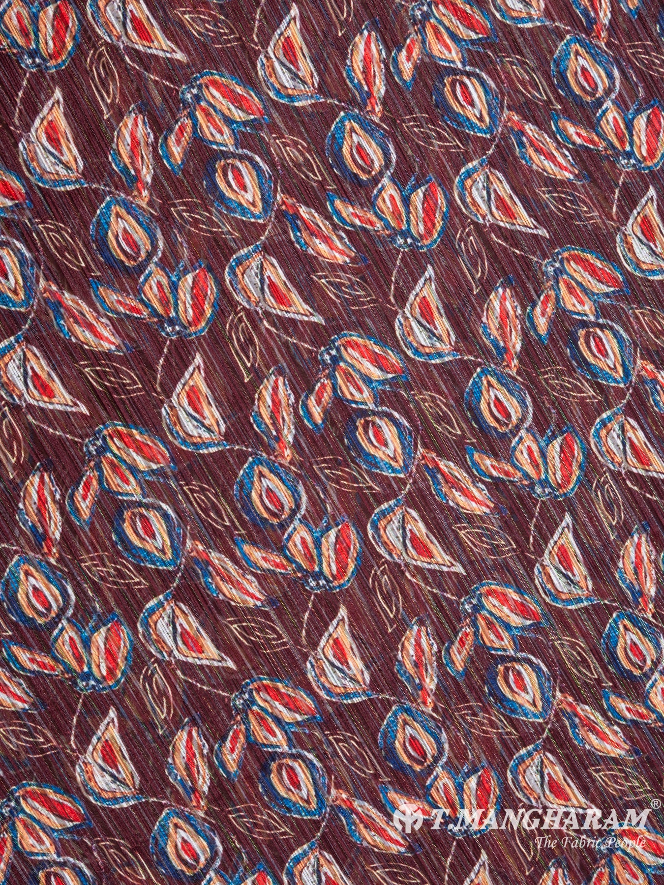 Brown Lurex Chiffon Fabric - EC7212 view-3