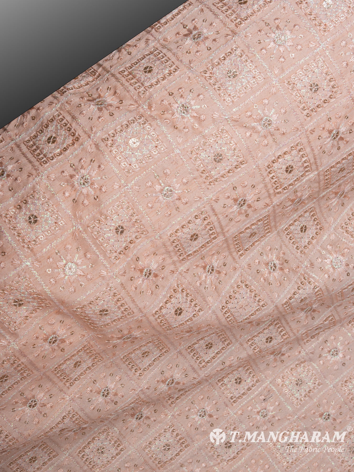 Peach Silk Embroidery Fabric - EA2393 view-2