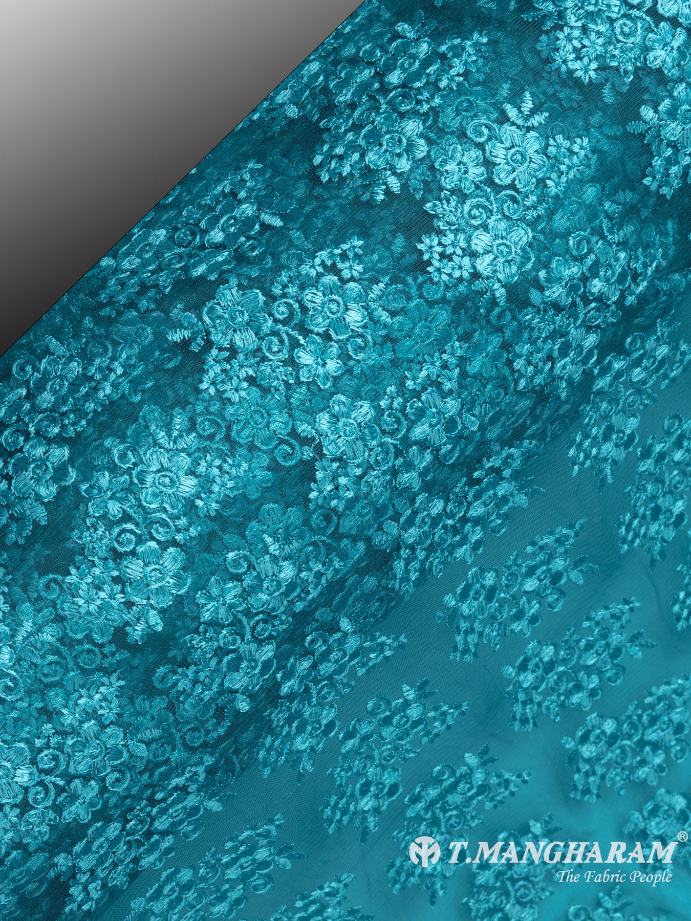 Sea Blue Fancy Net Fabric - EC7533 view-2