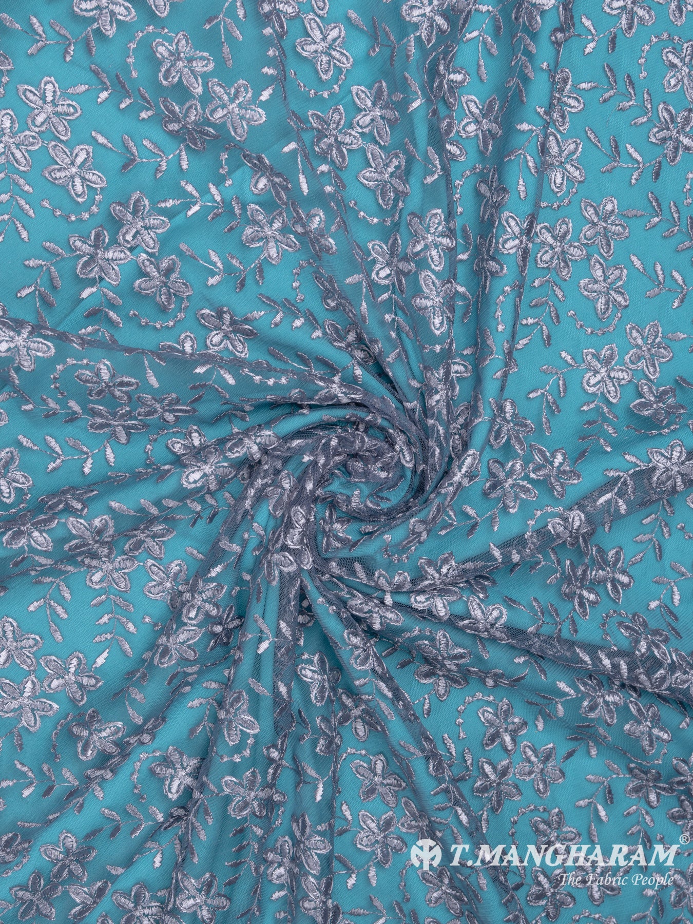 Ash Grey Fancy Net Fabric - EC7504 view-1