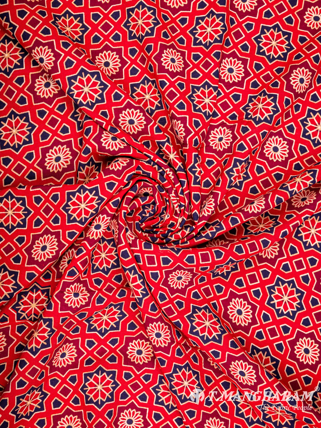 Red Rayon Cotton Fabric - EC5711 view-1