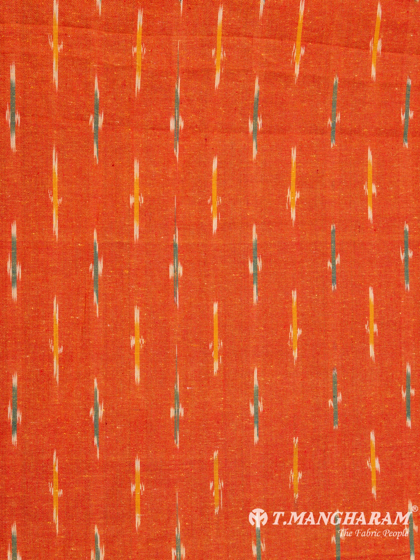 Orange Cotton Ikat Print Fabric - EA2435 view-3