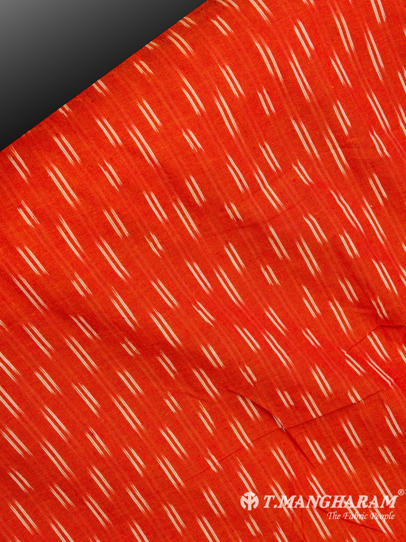 Orange Cotton Ikat Print Fabric - EA2412 view-2