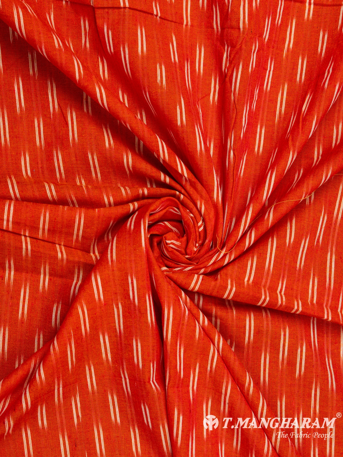 Orange Cotton Ikat Print Fabric - EA2412 view-1