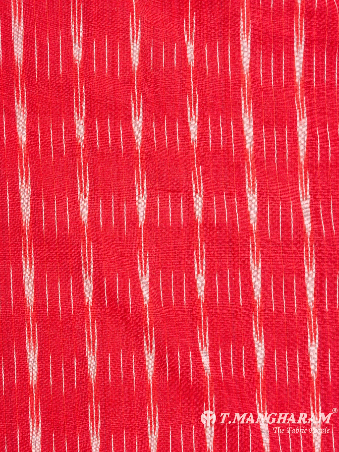 Maroon Cotton Ikat Print Fabric - EA2439 view-3