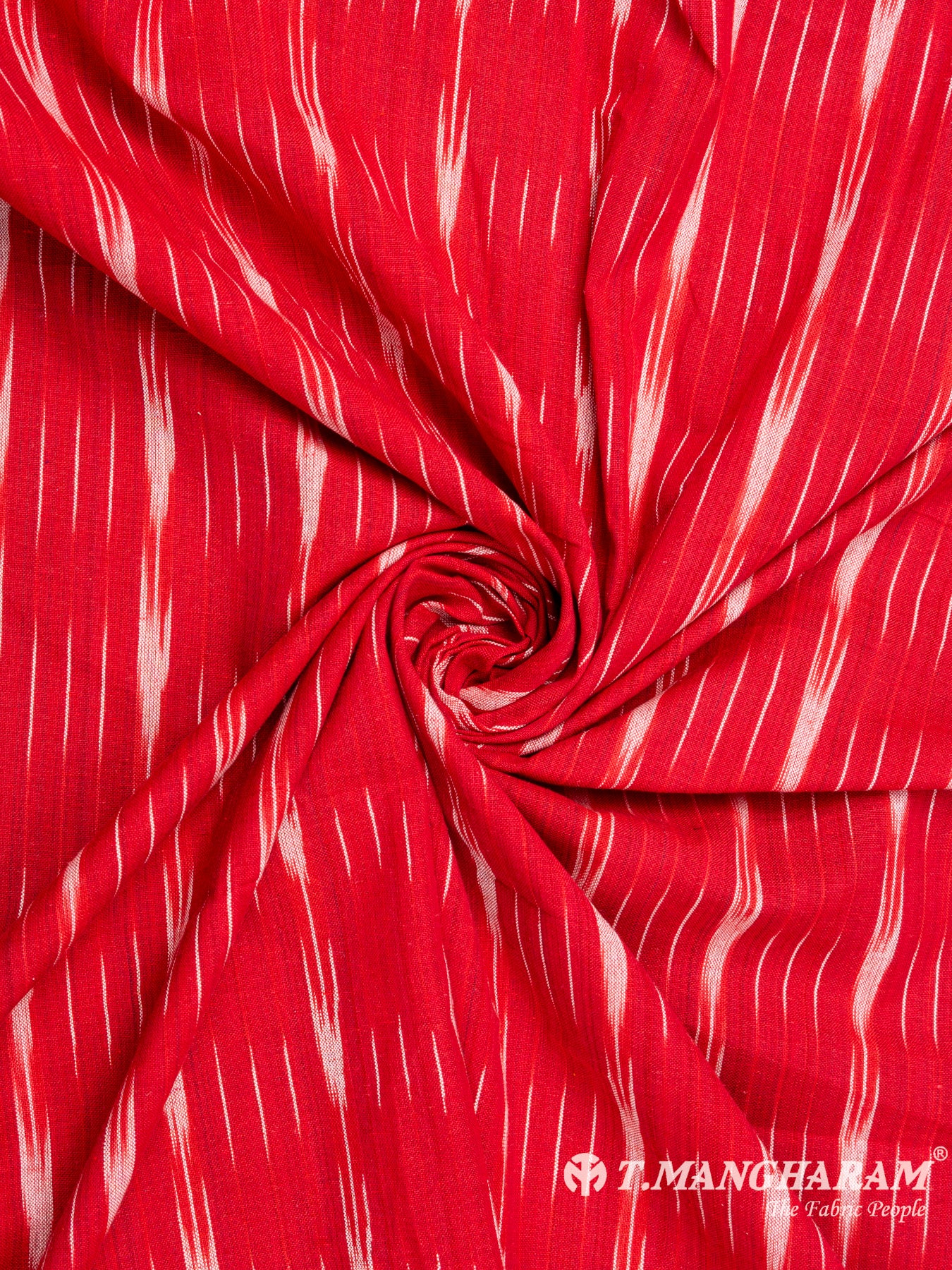 Maroon Cotton Ikat Print Fabric - EA2439 view-1