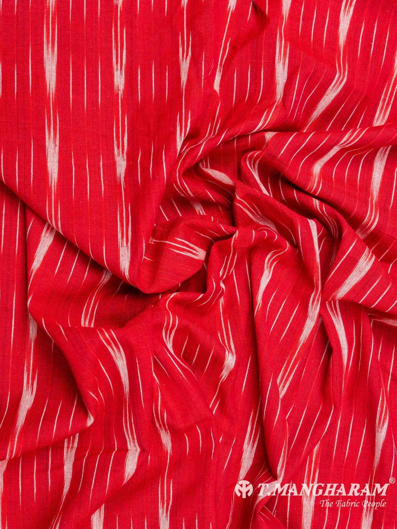Maroon Cotton Ikat Print Fabric - EA2439 view-4