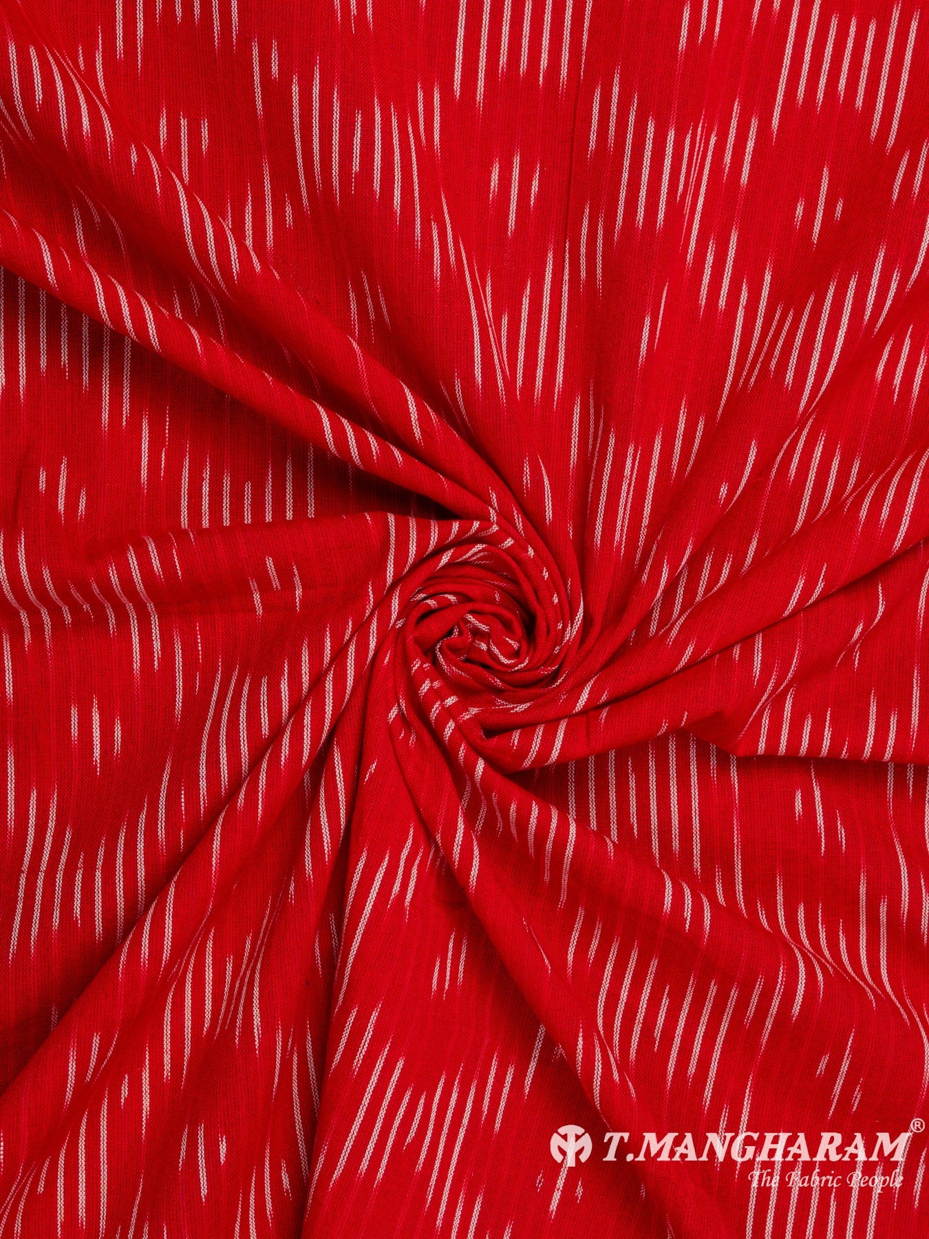 Red Cotton Ikat Print Fabric - EA2443 view-1