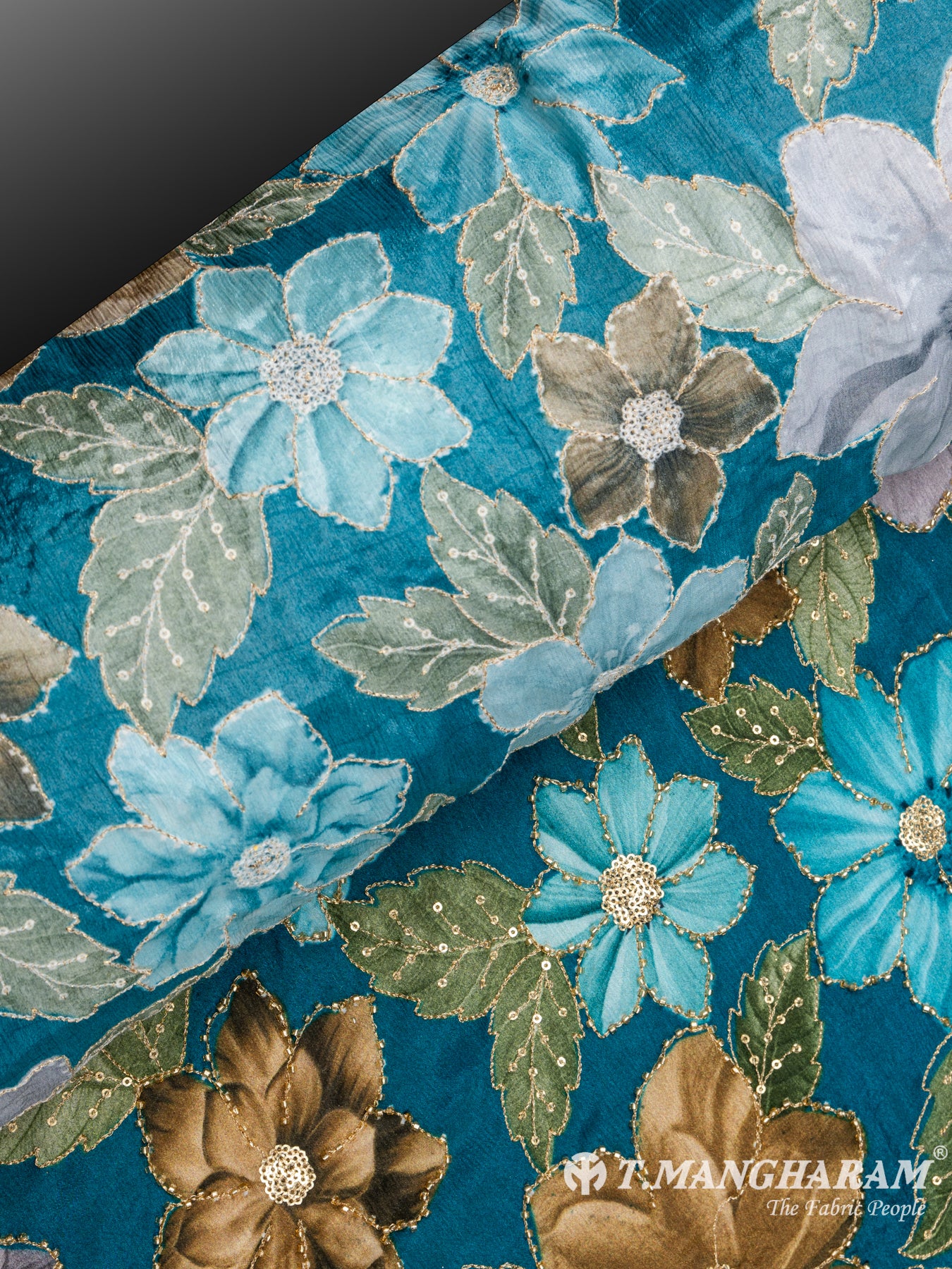 Blue Chinnon Silk Fabric - EB5179 view-2