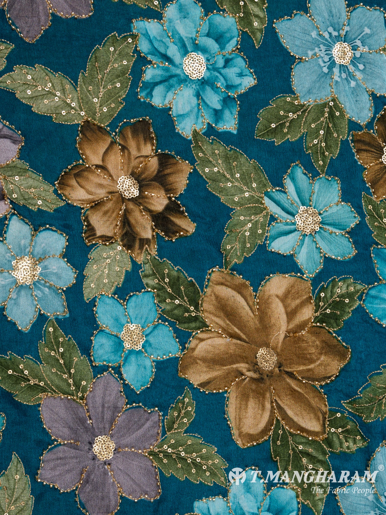 Blue Chinnon Silk Fabric - EB5179 view-3