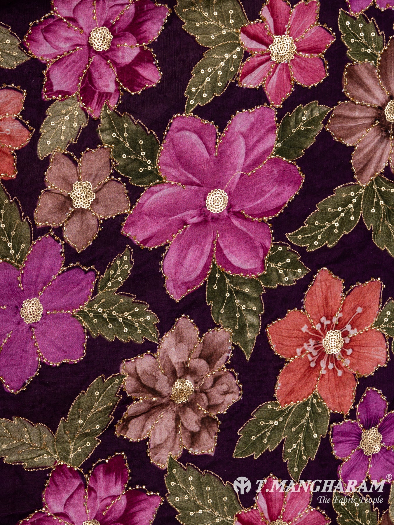 Purple Chinnon Silk Fabric - EB5178 view-3