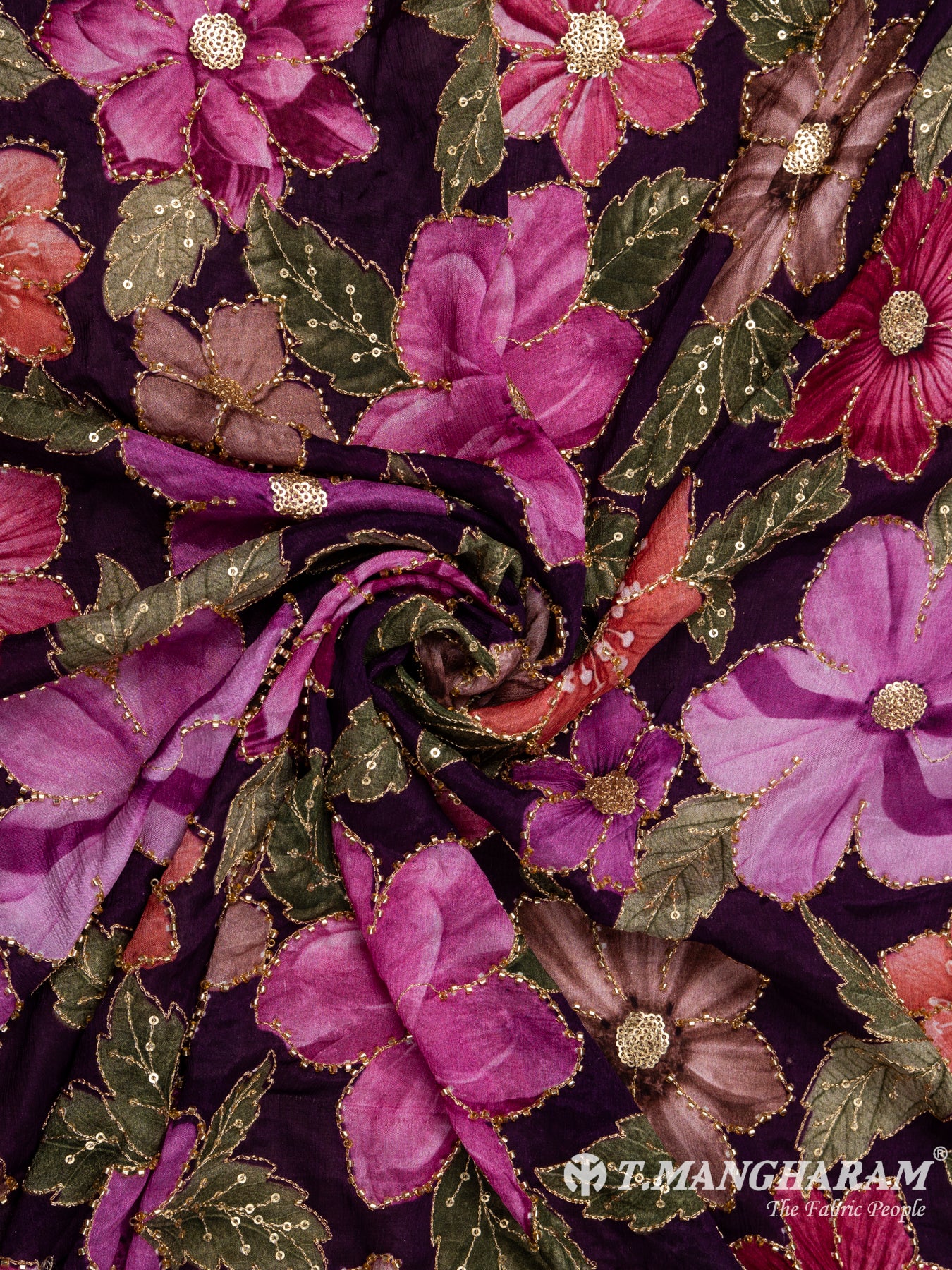 Purple Chinnon Silk Fabric - EB5178 view-1
