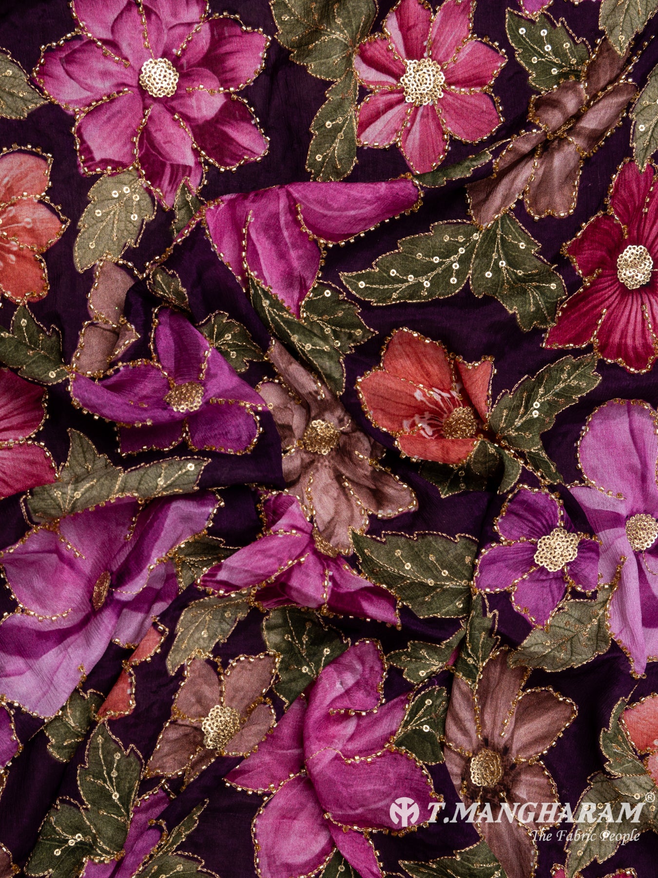 Purple Chinnon Silk Fabric - EB5178 view-4