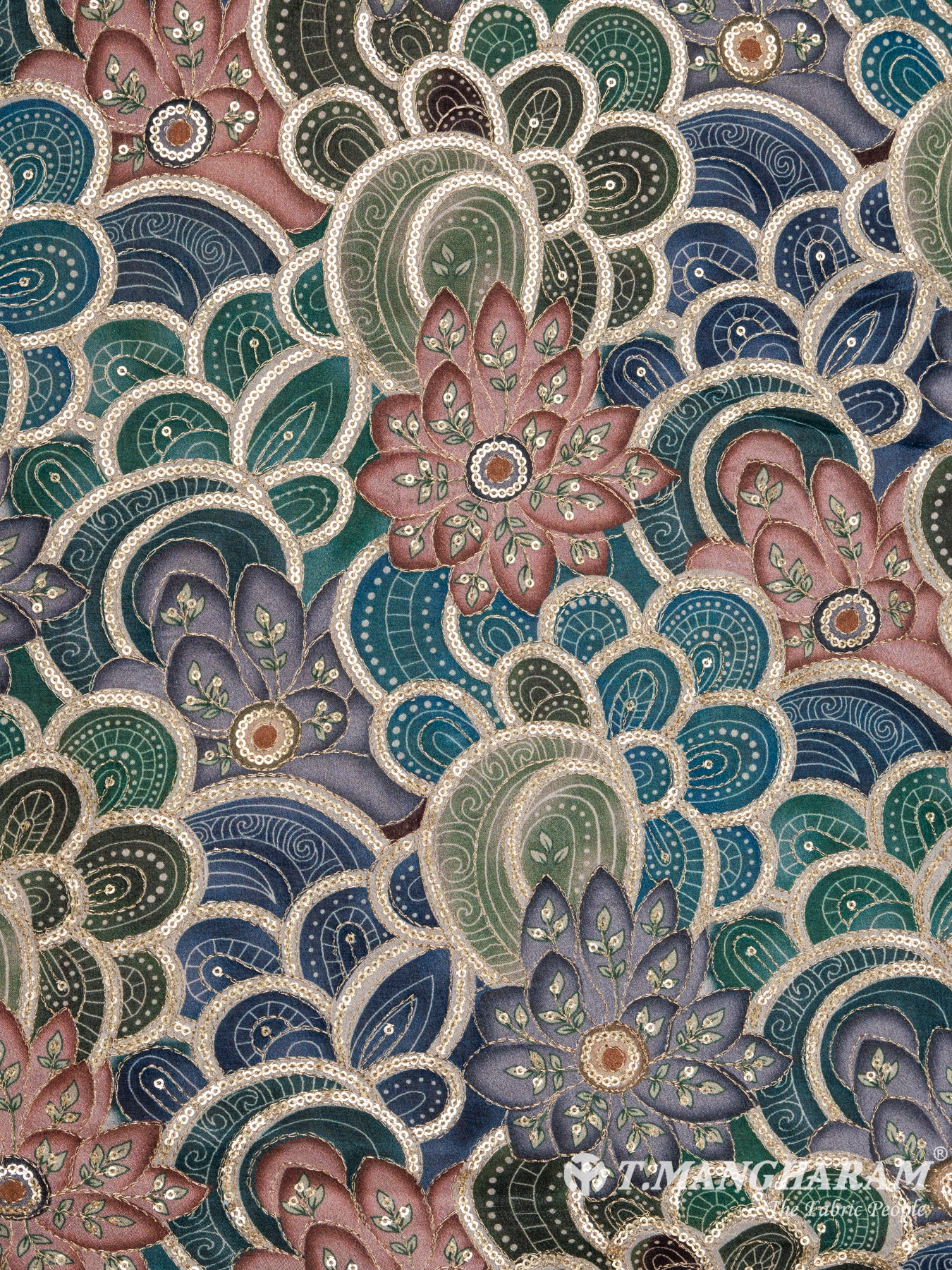 Multicolor Chinnon Silk Fabric - EB5187 view-3