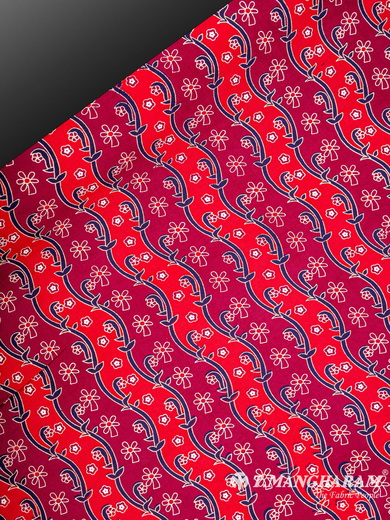 Maroon Rayon Cotton Fabric - EC5706 view-2