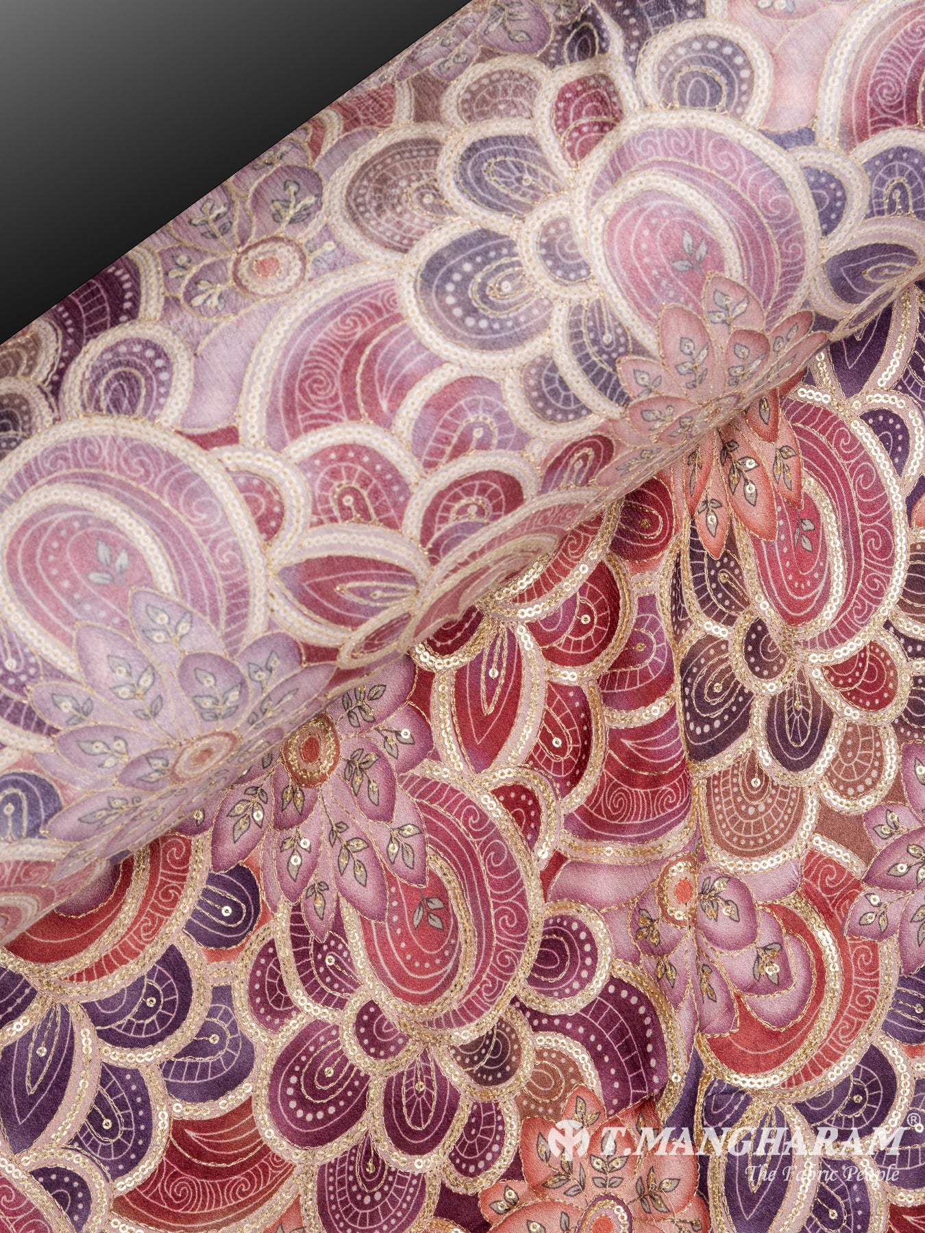 Multicolor Chinnon Silk Fabric - EB5185 view-2