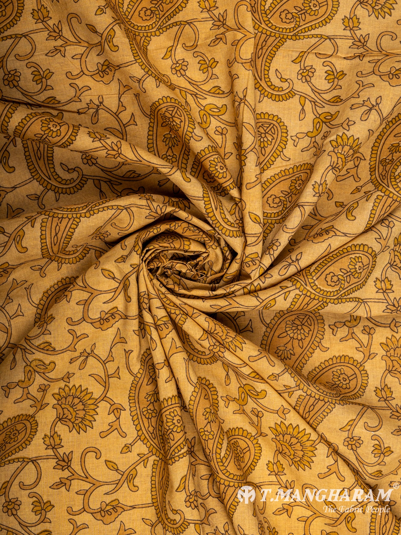 Yellow Rayon Cotton Fabric - EC5728 view-1