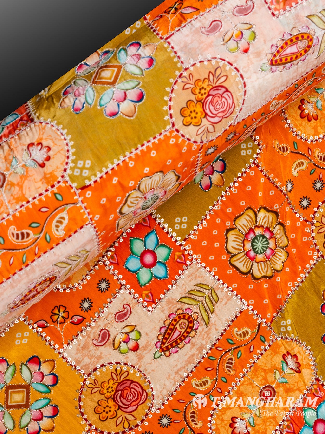 Orange Chinnon Silk Fabric - EB5184 view-2
