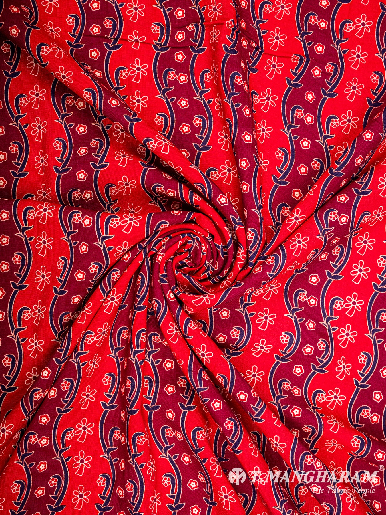 Maroon Rayon Cotton Fabric - EC5709 view-1