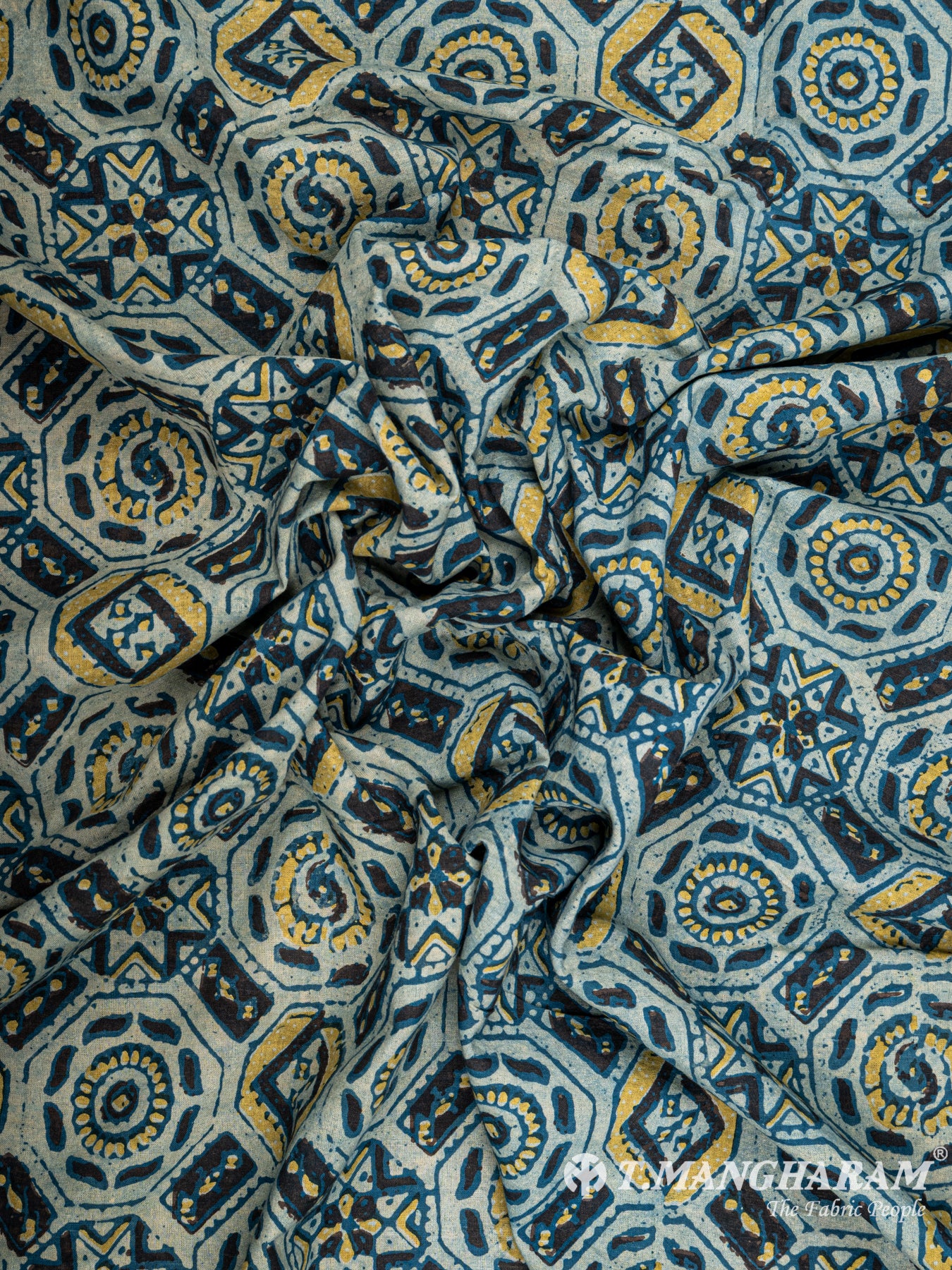 Blue Rayon Cotton Fabric - EC5719 view-4