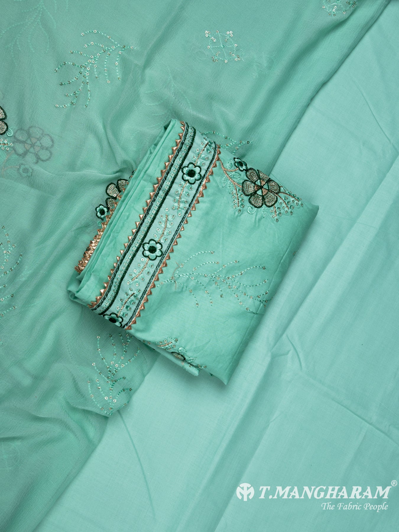 Green Cotton Chudidhar Fabric Set - EH1460 viw-1
