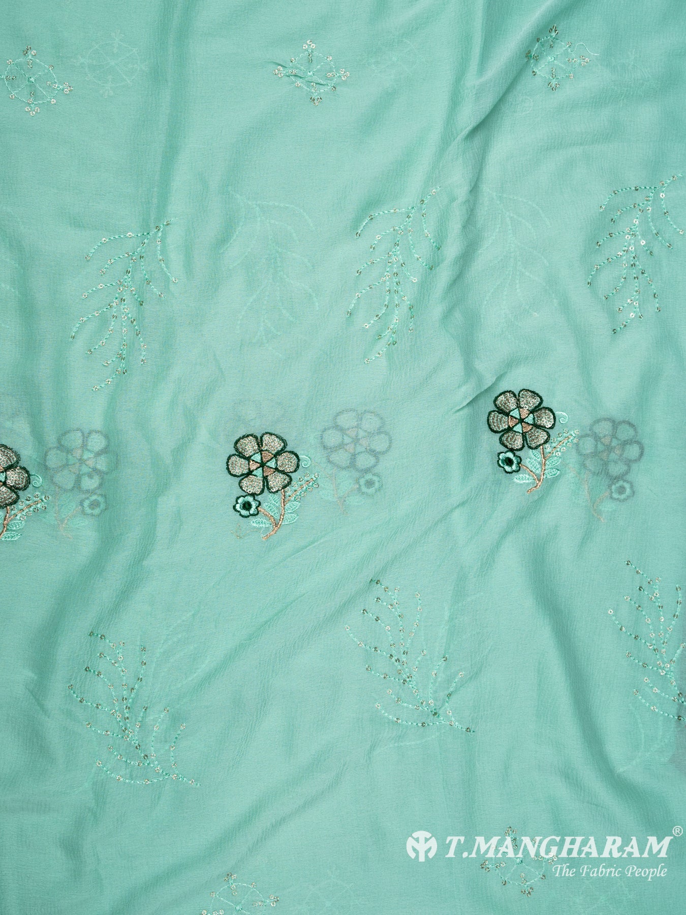 Green Cotton Chudidhar Fabric Set - EH1460 view-4