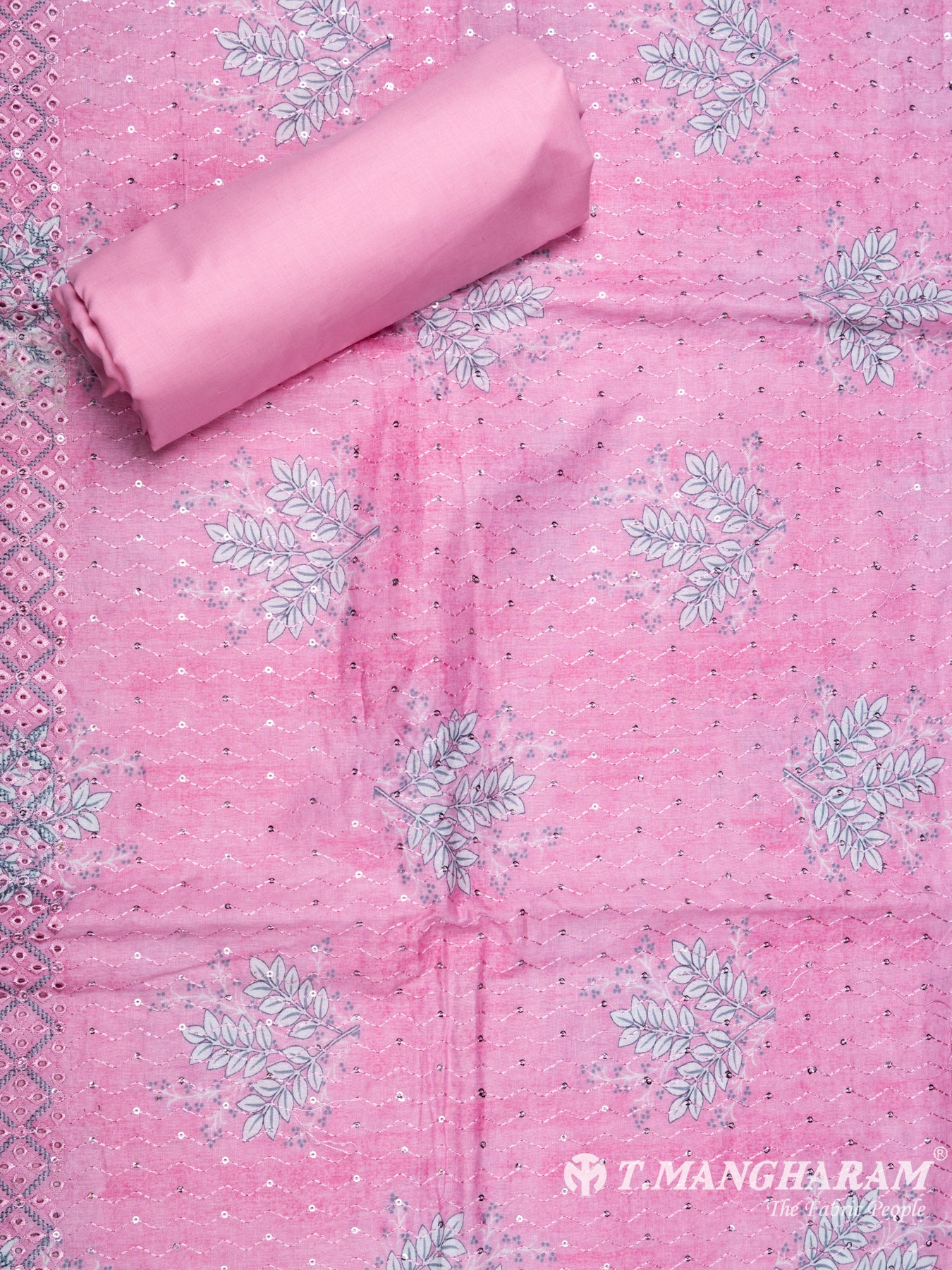 Pink Cotton Chudidhar Fabric Set - EH1463 view-2