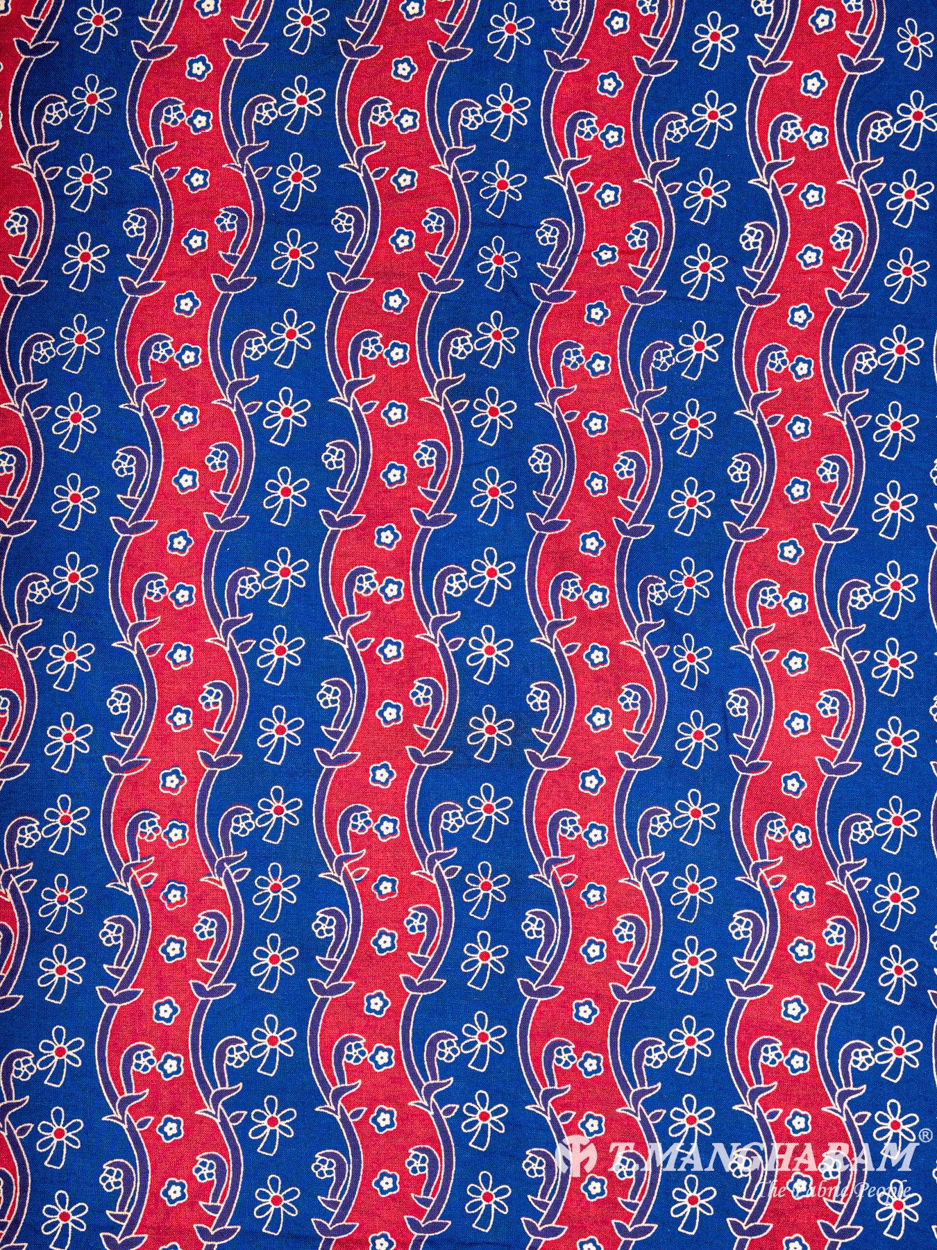 Blue Rayon Cotton Fabric - EC5710 view-3
