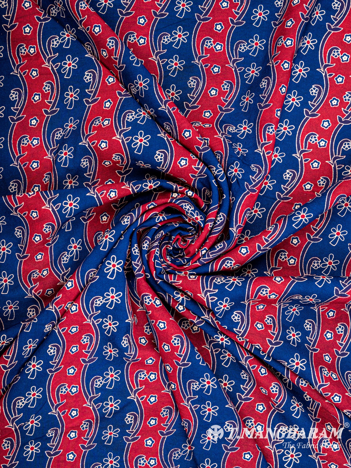 Blue Rayon Cotton Fabric - EC5710 view-1
