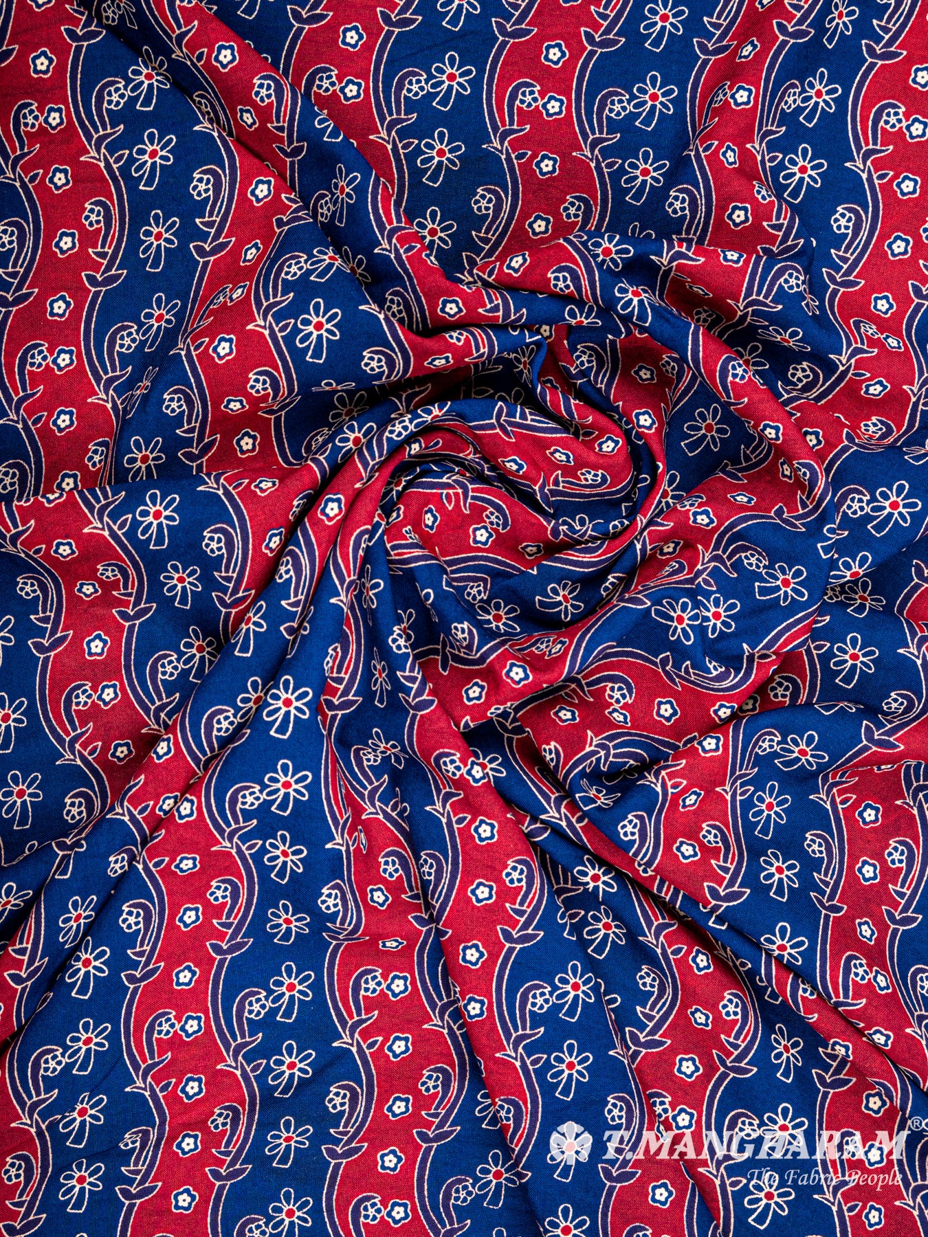 Blue Rayon Cotton Fabric - EC5710 view-4