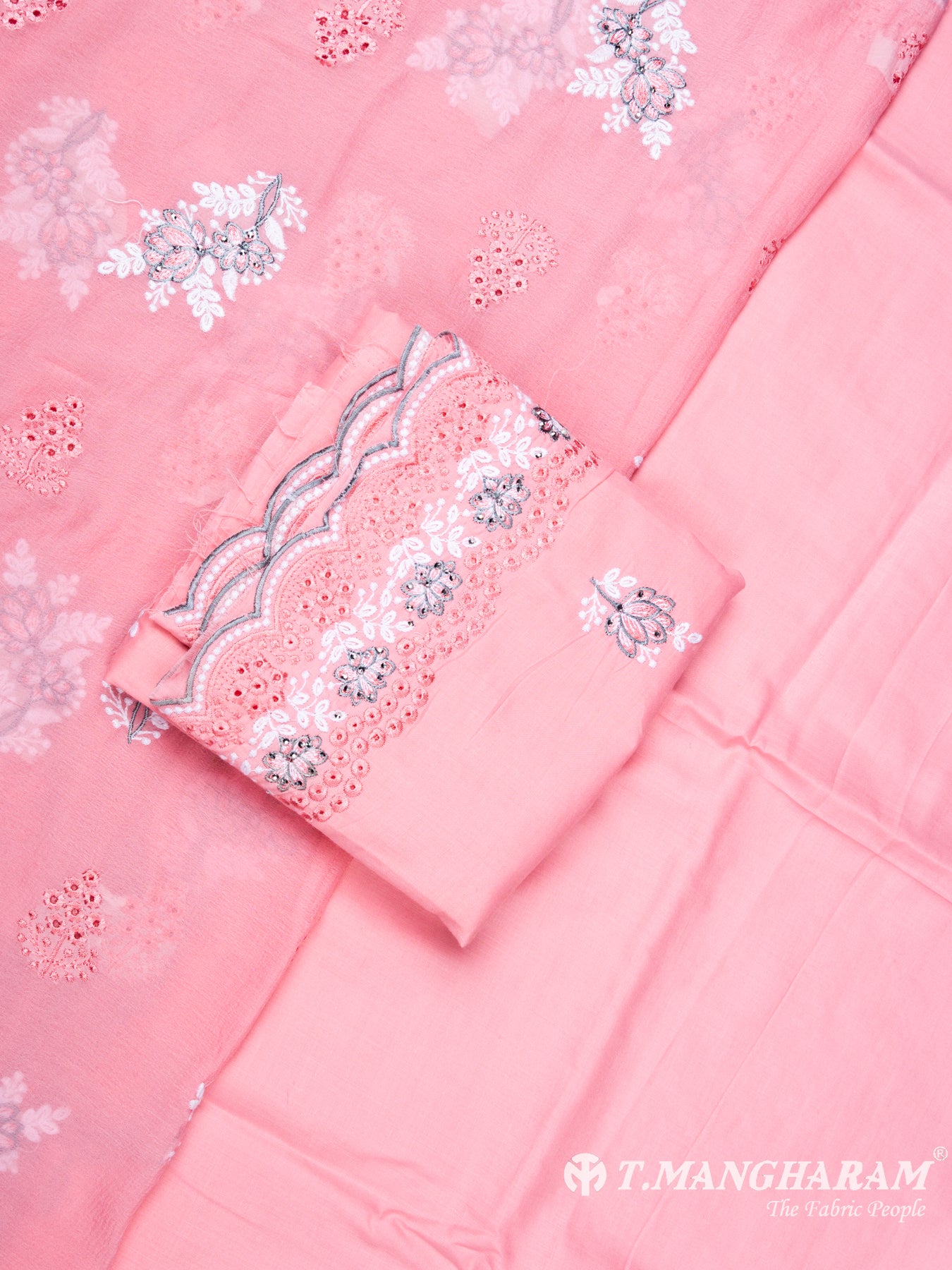 Pink Cotton Chudidhar Fabric Set - EH1526 view-1