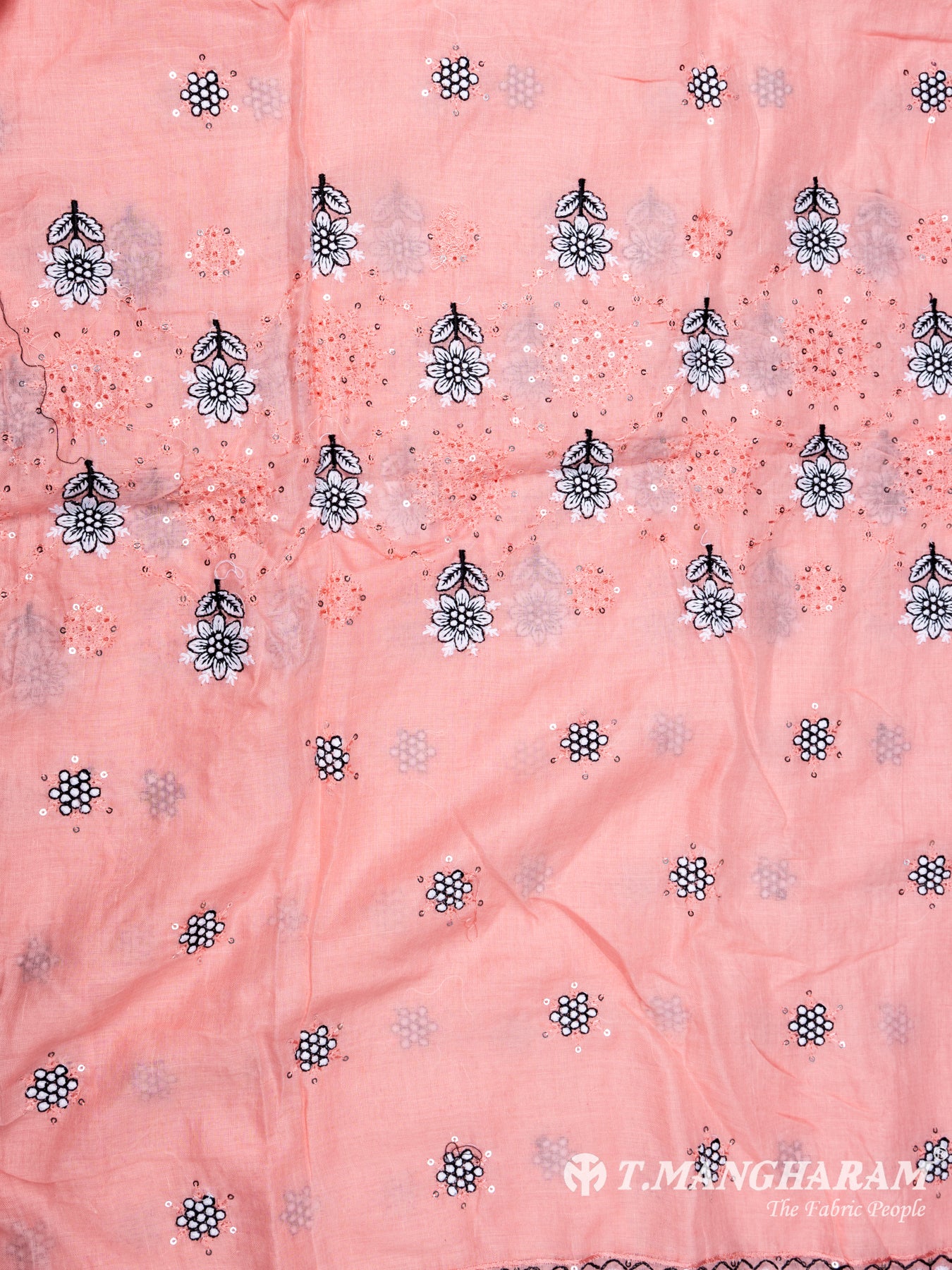 Peach Cotton Chudidhar Fabric Set - EH1514 view-3