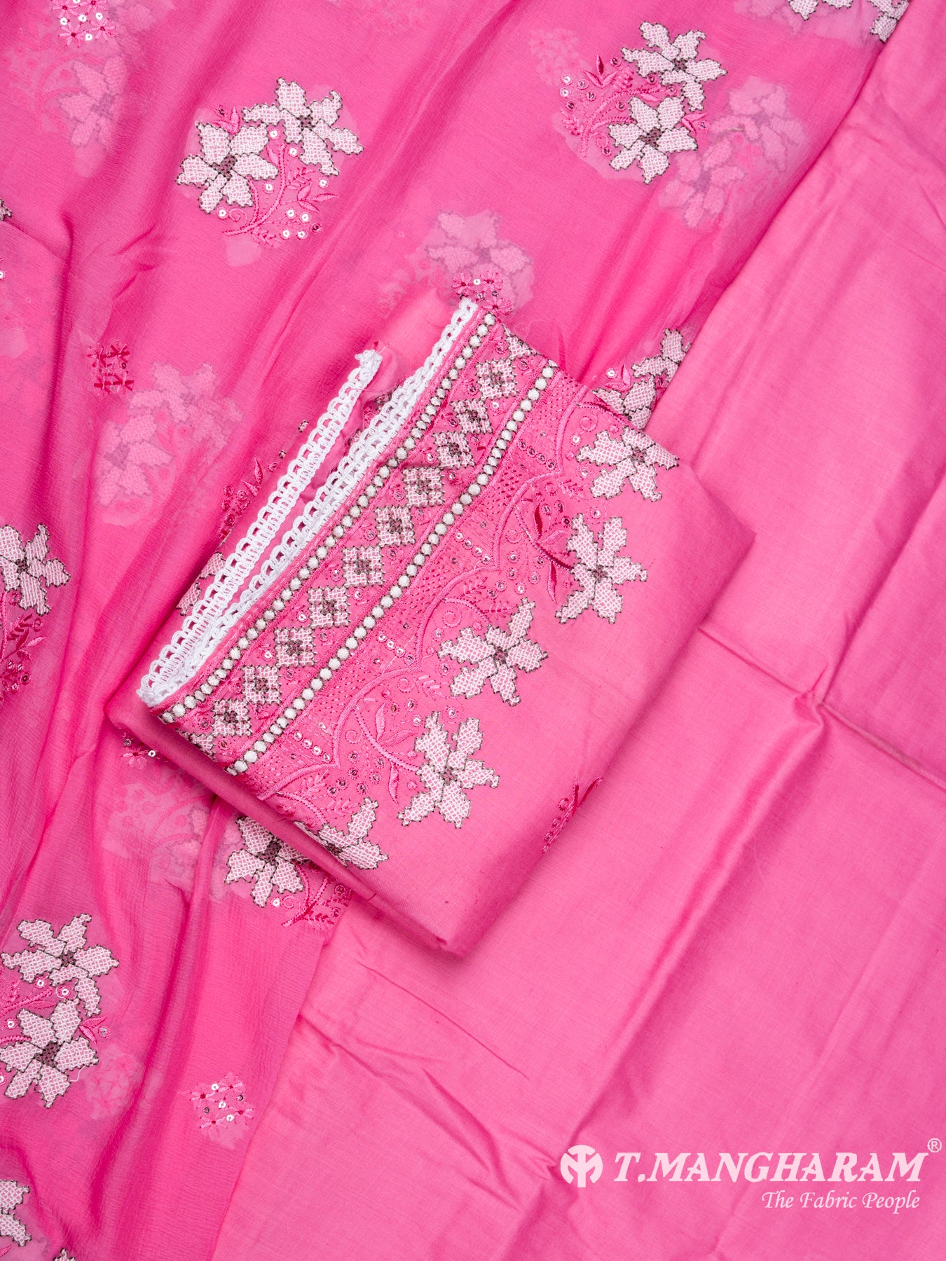 Pink Cotton Chudidhar Fabric Set - EH1511 view-1