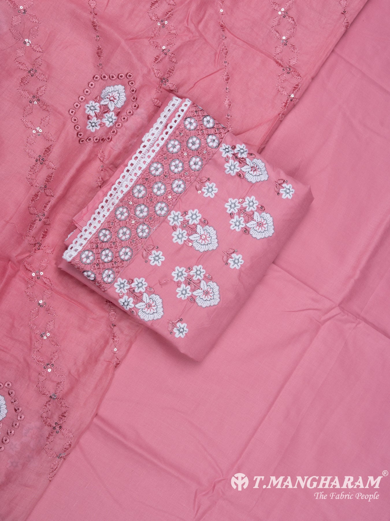 Pink Cotton Chudidhar Fabric Set - EH1434 view-1