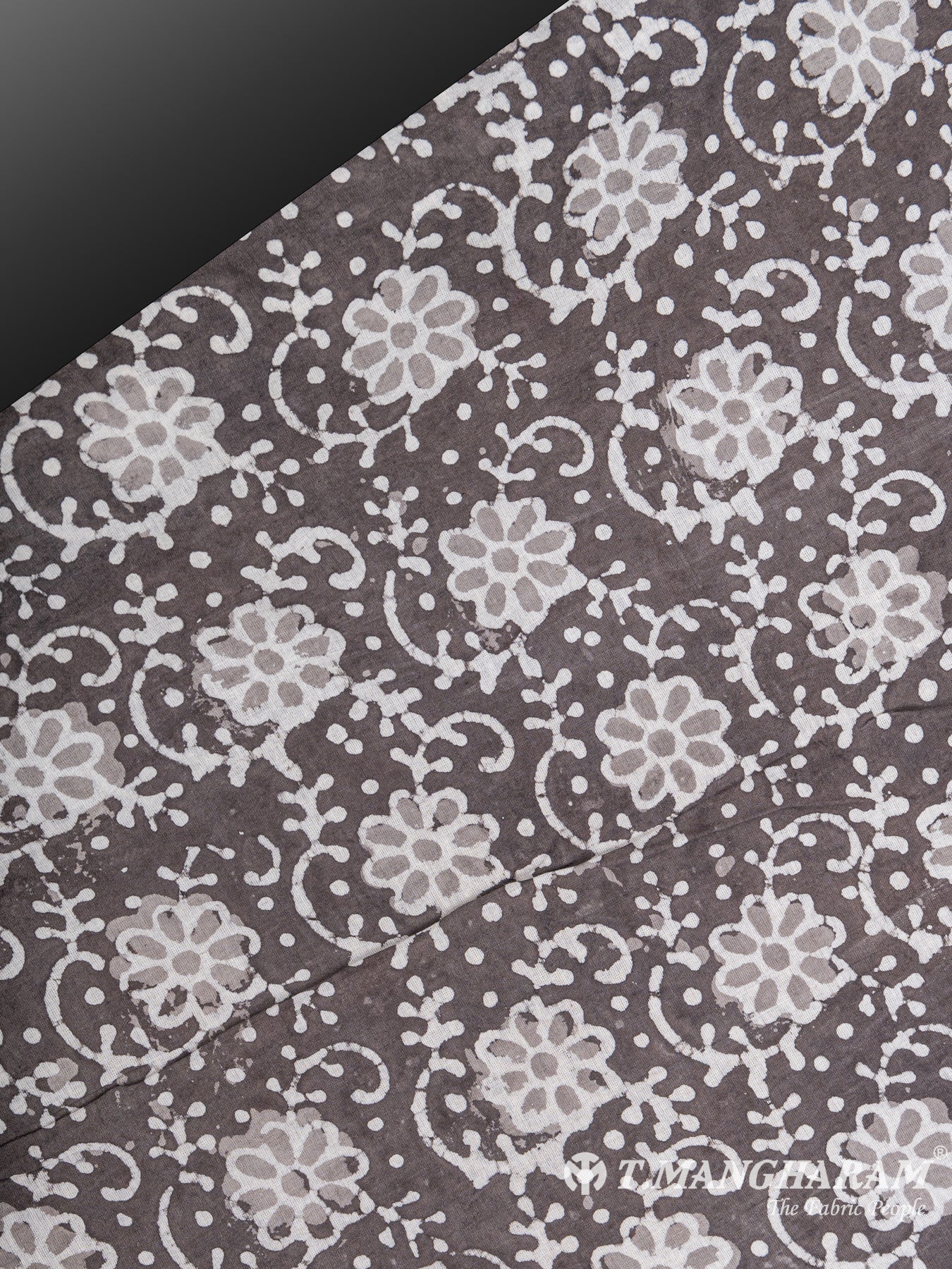 Grey Cotton Ikat Print Fabric - EC5645 view-2