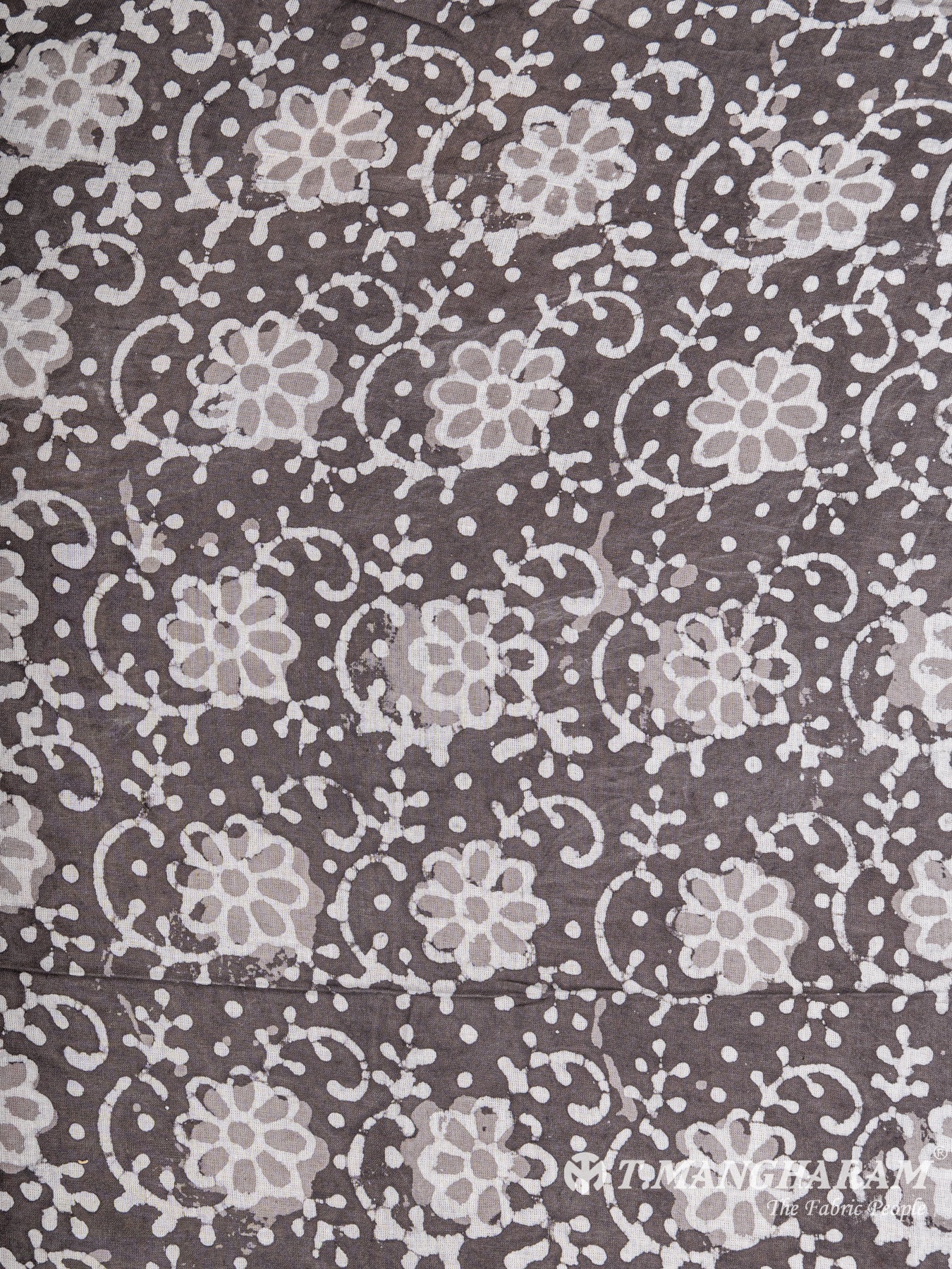 Grey Cotton Ikat Print Fabric - EC5645 view-3