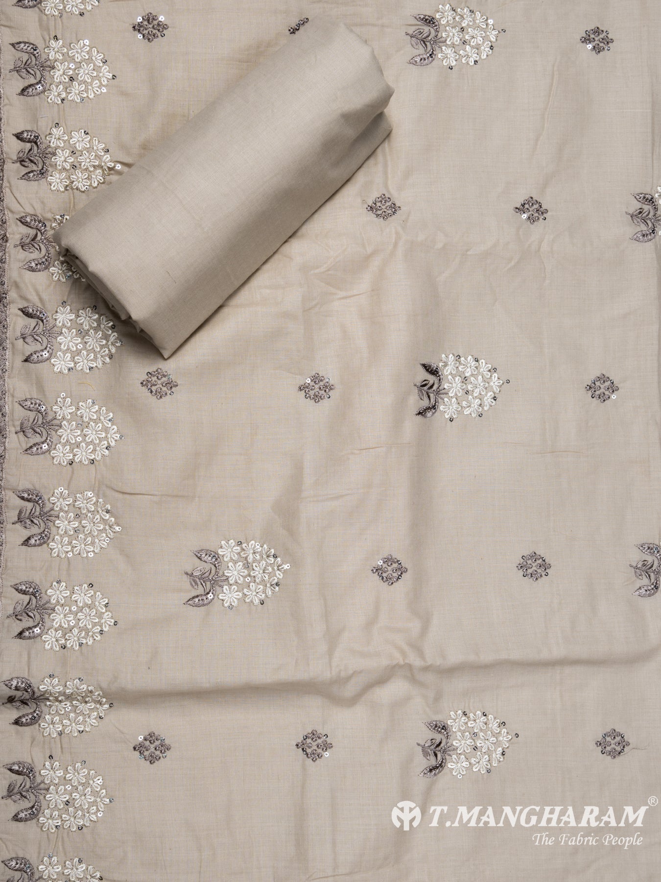 Biege Cotton Chudidhar Fabric Set - EH1524 view-2
